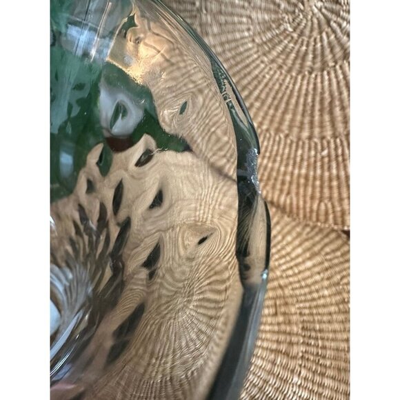 Textured Clear Glass Vase – 9” Tall, Flared Rim - Picture 7 of 11